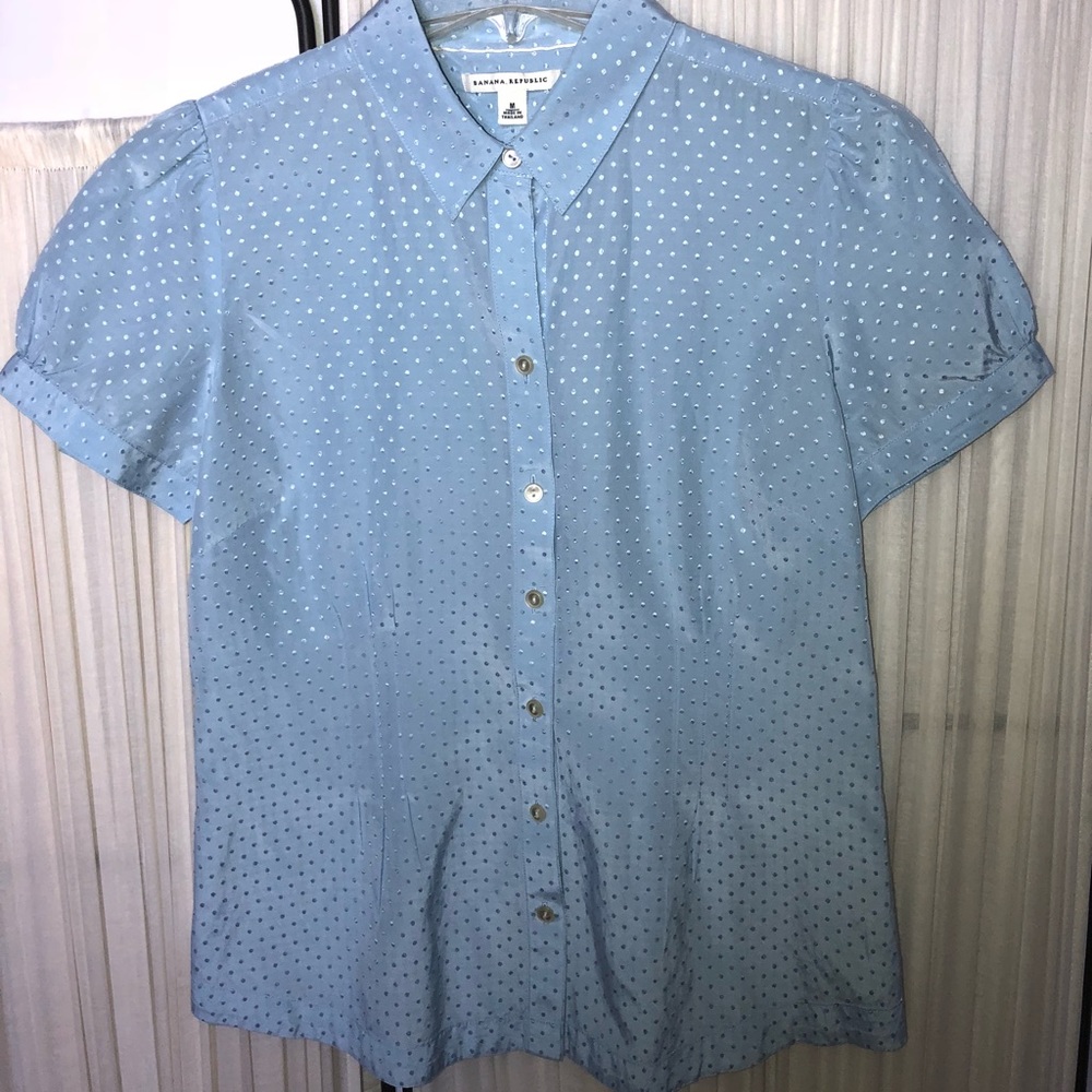 Banana Republic Short Sleeve Button Down Blouse